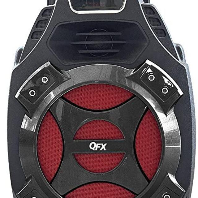QFX PBX-61081BT/RD Portable Bluetooth Party Speaker, Red
