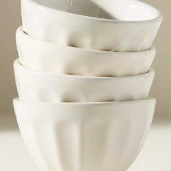 Amelie Latte Portuguese Stoneware Nut Bowls, Set of 4