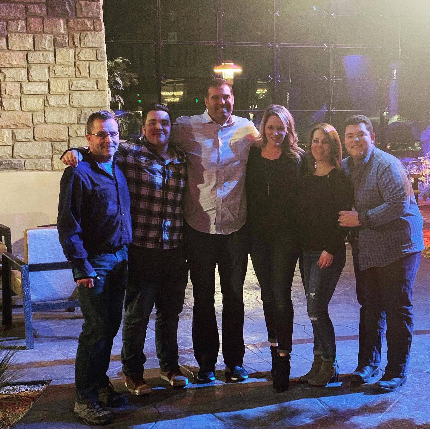 Colorado Family at the Gaylord in Denver (Left to right): Uncle Mike, Max, Eric, Whit, Aunt Michelle, and Mason