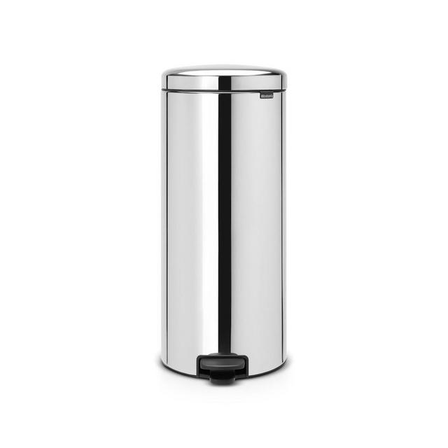Step Can newIcon, 8 Gallon, Plastic Bucket, Brilliant Steel