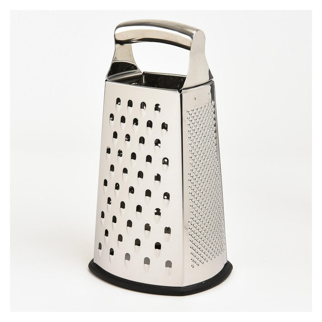 SharpChef 10" 4-Sided Cheese Grater with Handle, Stainless Steel, Rust Proof & Dishwasher Safe