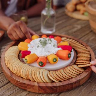 Isla Serving Platter with Marble Cheeseboard Insert