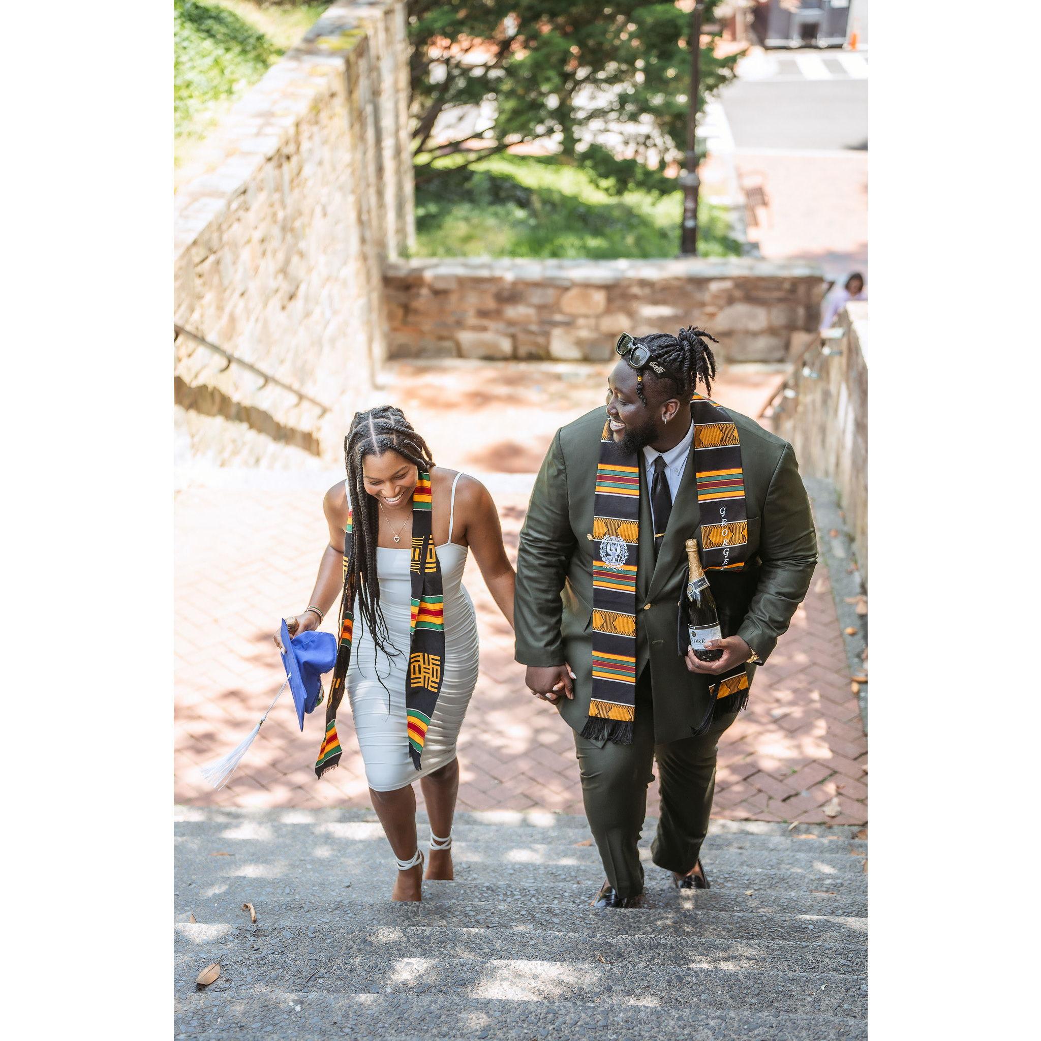 May 2023: Sophia graduated from American University, and Stanford graduated from Georgetown University