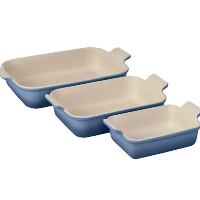 Heritage 3-Piece Rectangular Baking Dish Set - Chambray
