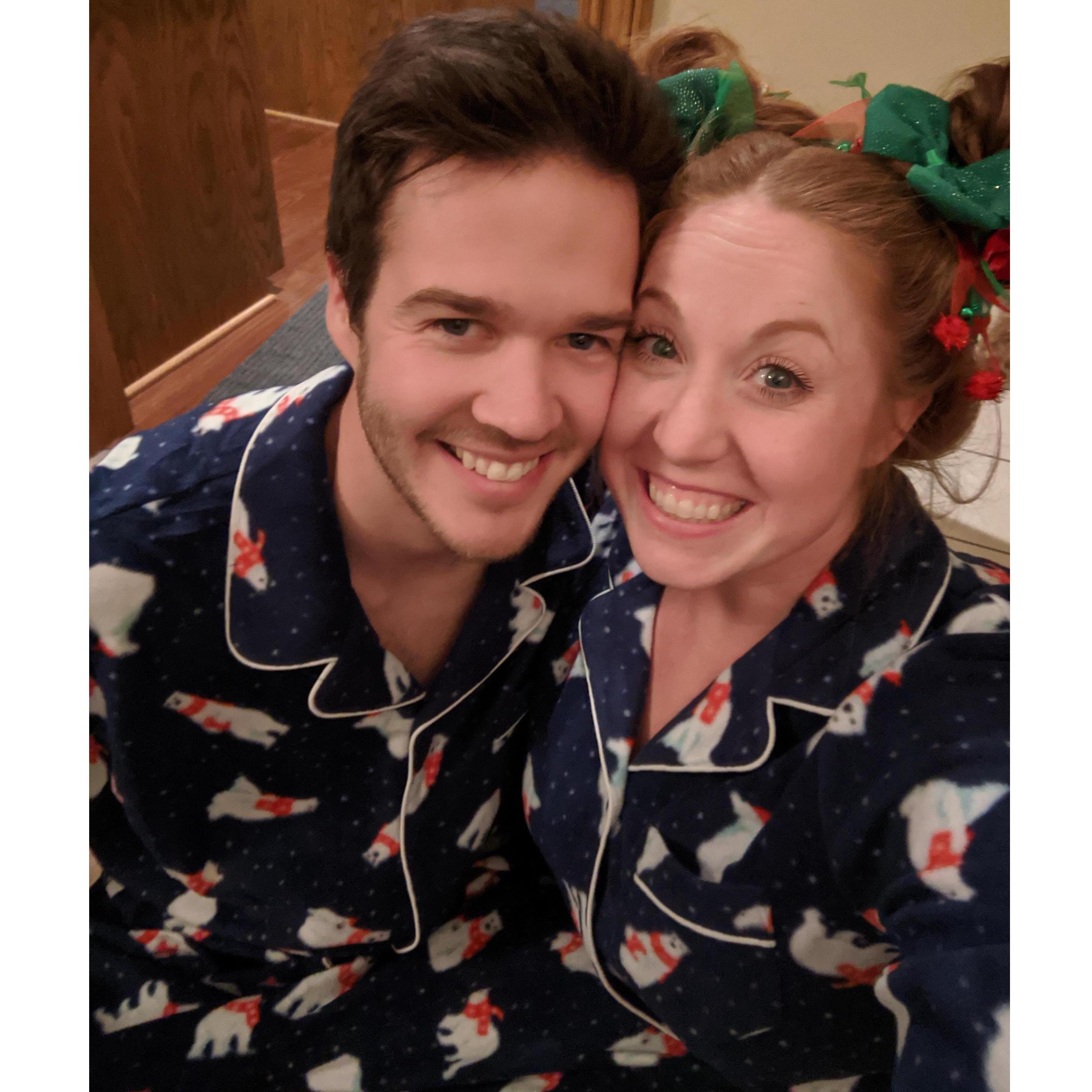 Matching Jammies! The first, of many, Christmases together!