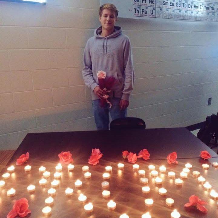Promposal!! Brady got our Chemistry teacher to call me out of class and to her room so he could ask me to prom!!