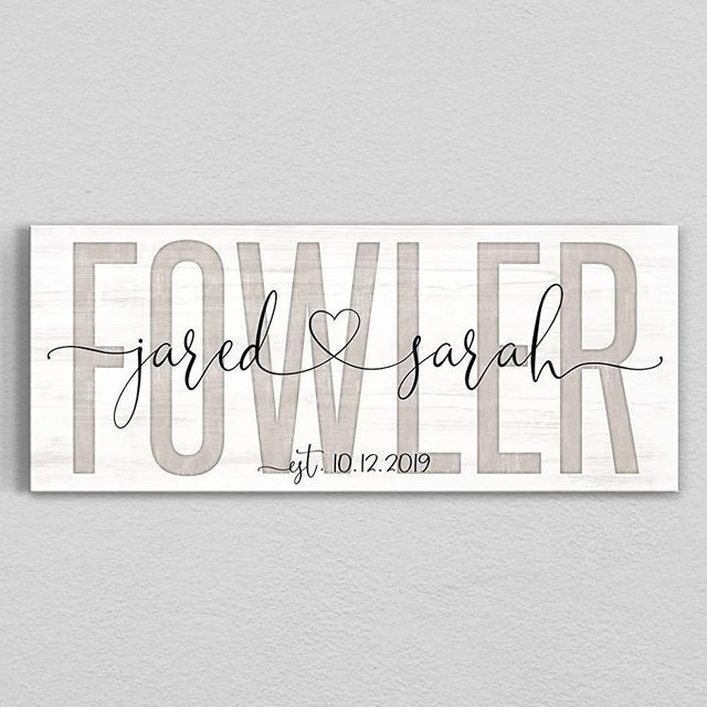 Personalized Wedding & Anniversary Gift Wood Family Name Established Sign