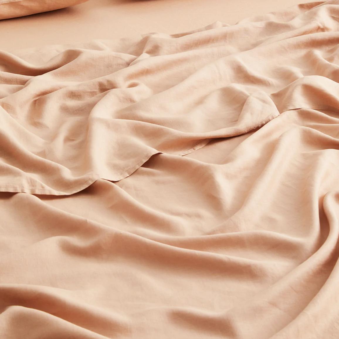 Terracotta 100% French Flax Linen Flat Sheet
