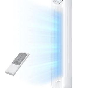Dreo Tower Fan for Bedroom, 25ft/s Velocity Quiet Floor Fan, 90° Oscillating Fans for Indoors with 4 Speeds, 4 Modes, 8H Timer, Standing Fans, Bladeless Fan, White, Nomad One (DR-HTF007)