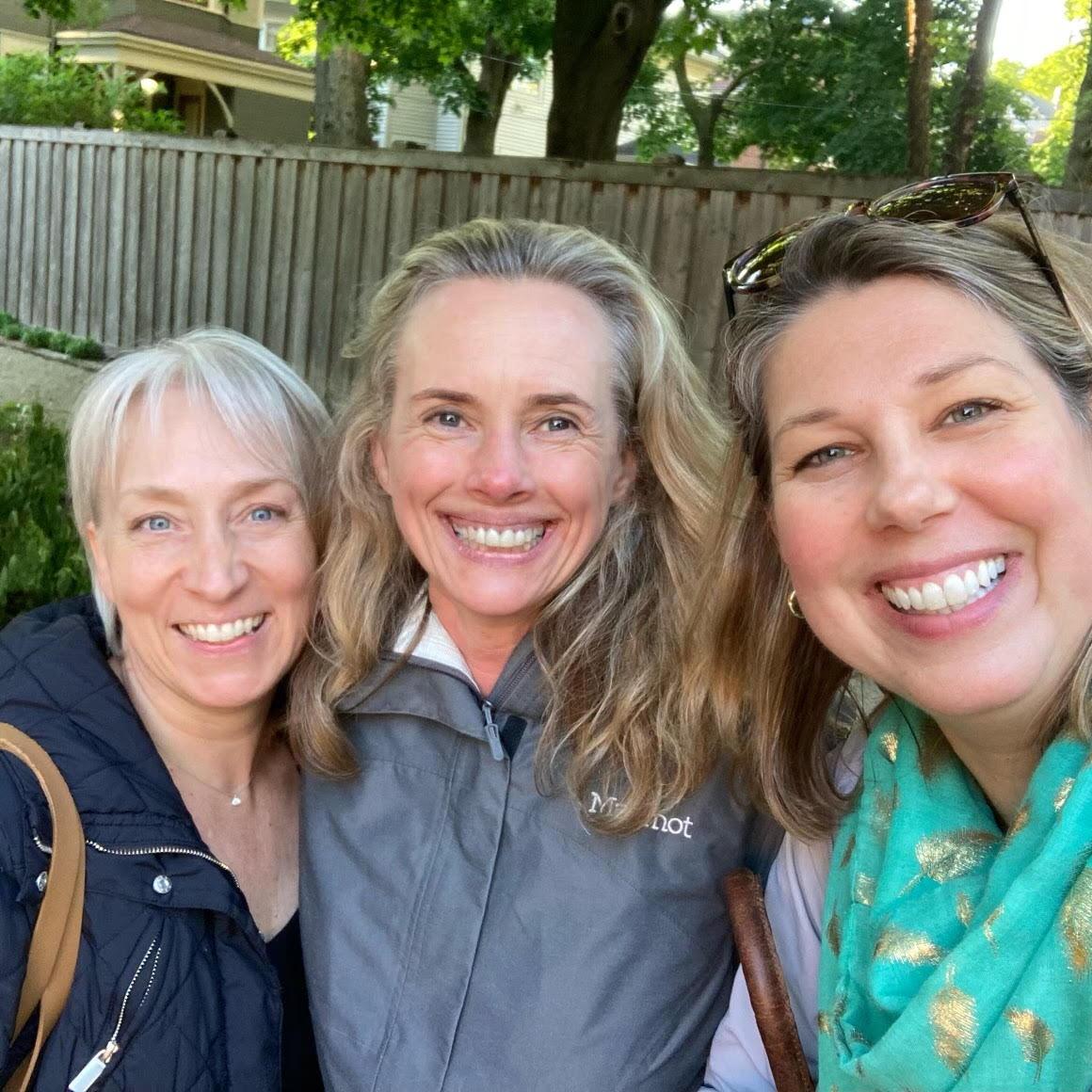 Taina (center) with two of her best friends, Steph and Erin.  They were willing co-conspirators with Adam in "operation trick Taina" to surprise her with the proposal.
