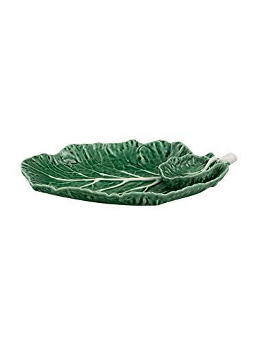 Bordallo Pinheiro Green Cabbage 8 Inch Chip and Dip Bowl