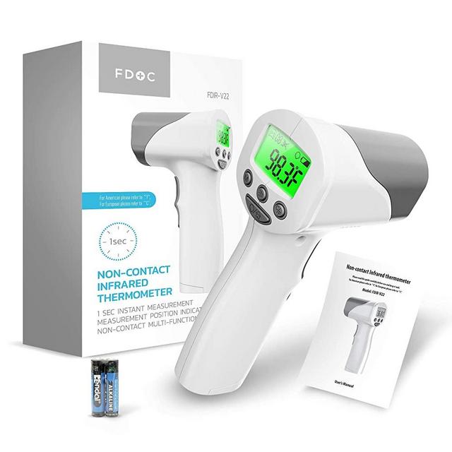 Heavy Duty FDoc Touchless Forehead Thermometer for Adults, Baby Thermometer, Infrared Temporal IR Laser Gun to Measure Temperature or Fever in Indoor and Outdoor Environments, Instant Results