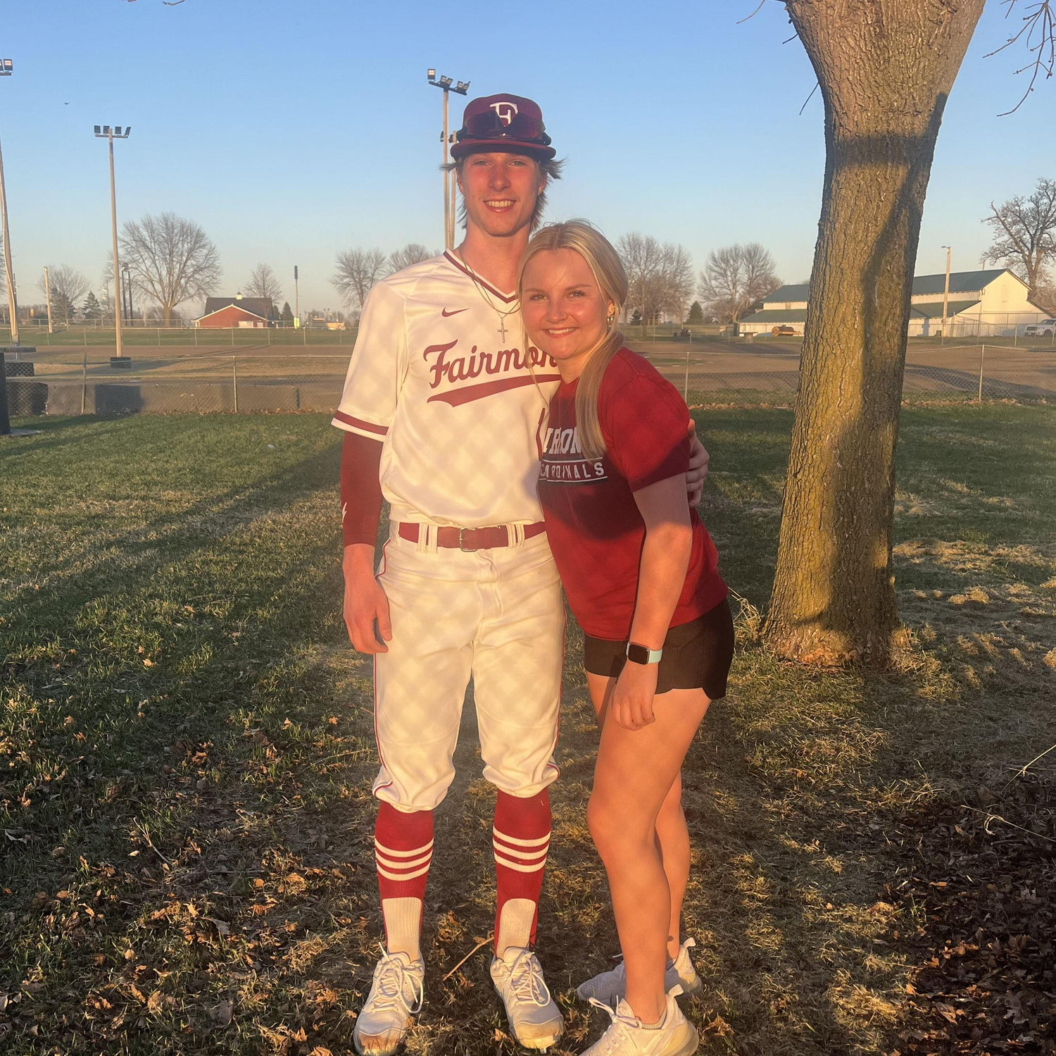Our first picture at a baseball game