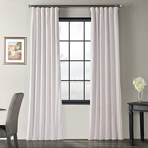 Half Price Drapes VPCH-110602-84 Signature Blackout Velvet Curtain (1 Panel), 50 X 84, Off White