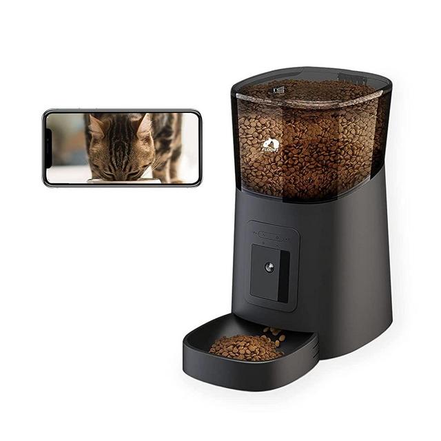 Floofi Automatic Cat Feeder with Camera & Timer 6L , 1080P HD Video with IR Night Vision, Real-Time Video Recording, Two Way Voice Intercom , Low Food & Blockage Sensor, Motion & Sound Alerts for Pets