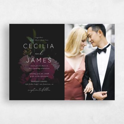 Black Wedding Invitation - Kylan Photo