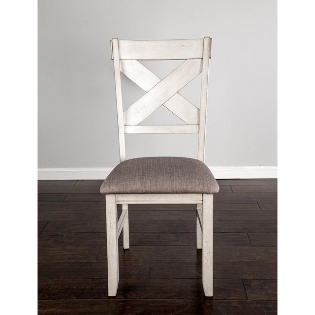 Duerr Cross Back Side Chair in Antique White