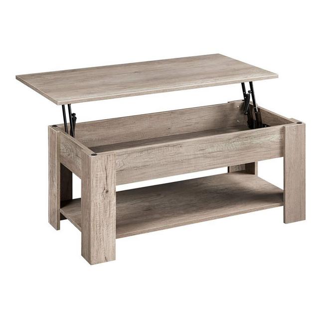 YAHEETECH Lift Top Coffee Table w/Hidden Compartment & Lower Storage Shelf Vintage Coffee Table for Living Room Reception Room Office Rustic Gray