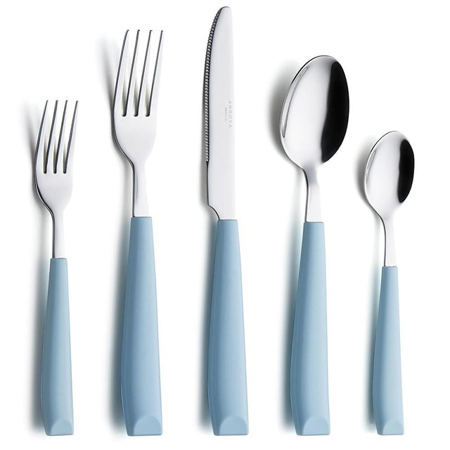 ANNOVA Silverware Set Stainless Steel Cutlery Color Handle Flatware (Light Blue 20)