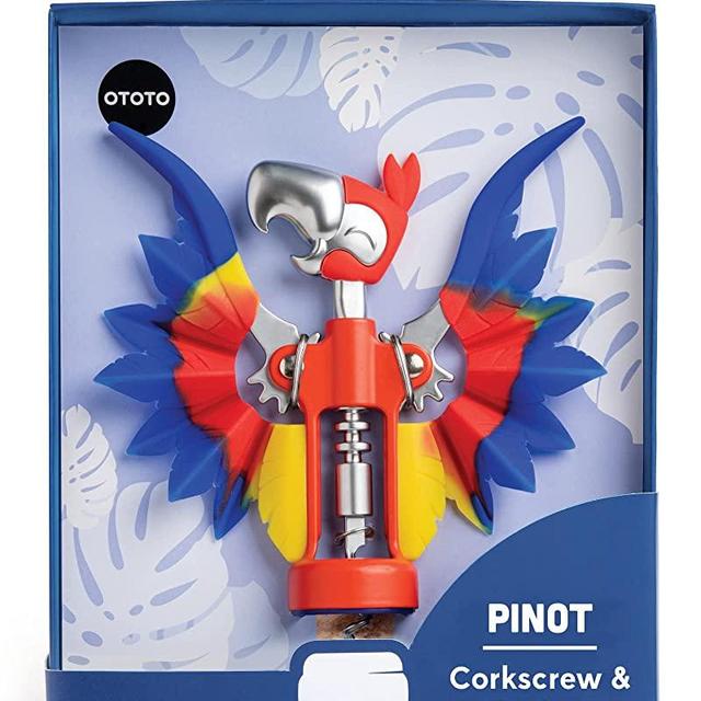 OTOTO Pinot Wine Bottle Opener - Parrot Wine Opener - Wing Corkscrews for Wine Gifts, Corkscrews for Wine Bottles - Wine Opener Manual, Cool Gadgets with Wings, Bar accessories, Corkscrew Wine Opener