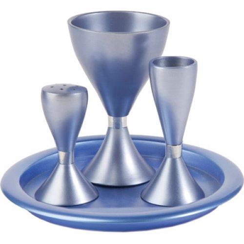 Contemporary 4-Piece Havdalah Set, Blue - Yair Emanuel