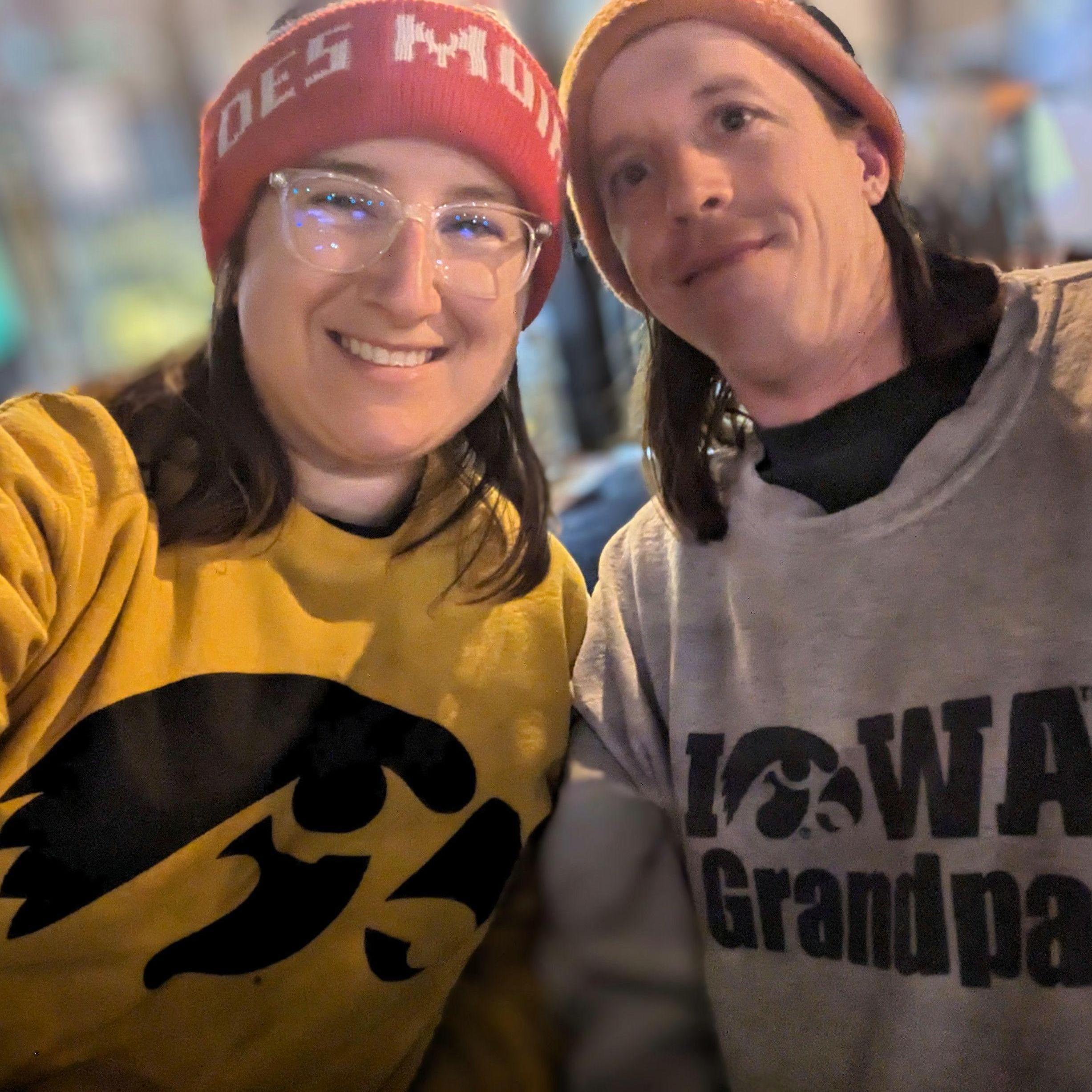 Supporting Iowa Women's basketball while visiting Kaylee (bridesmaid) in Des Moines.