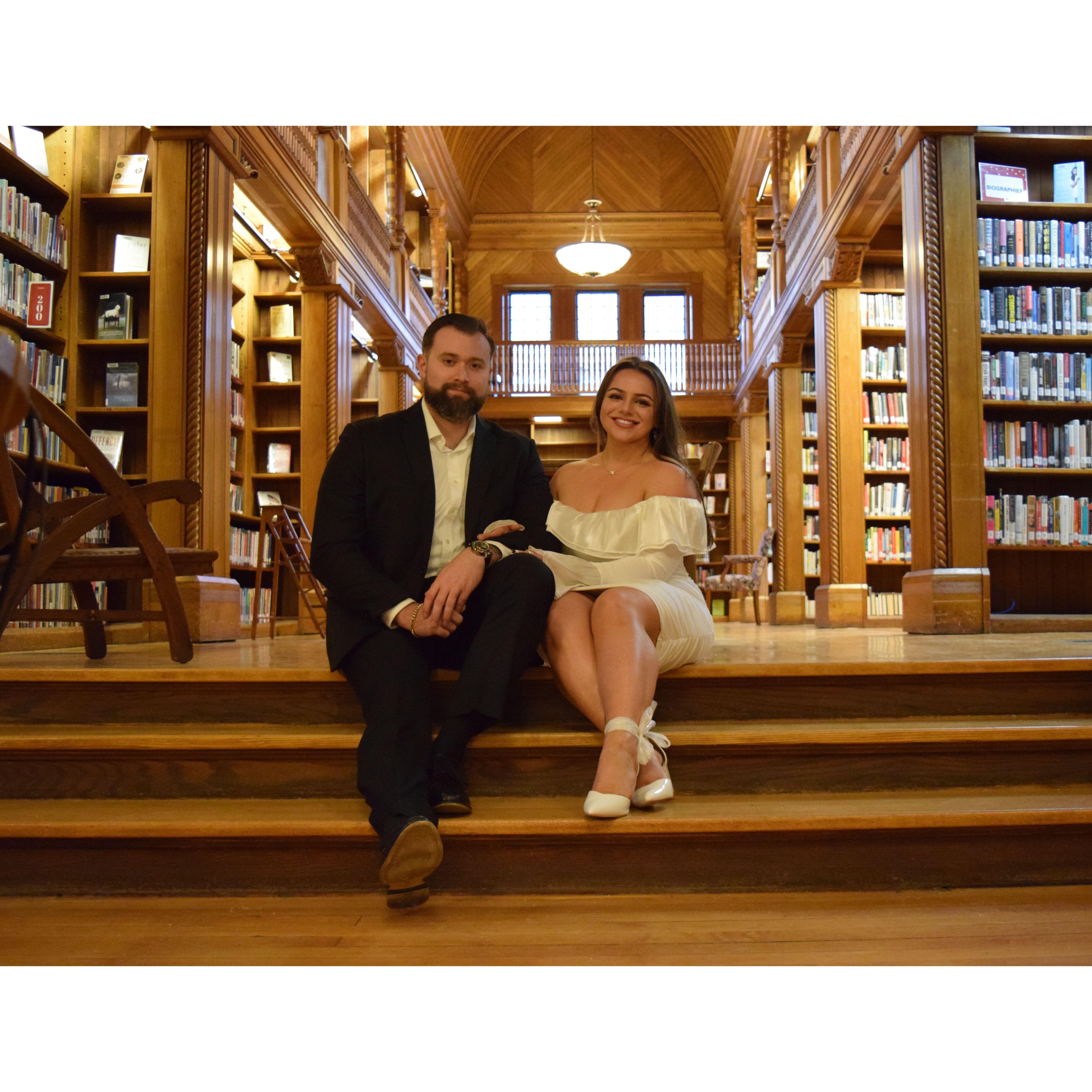 Ames Public Library, home to thousands of books (which Shannon loves deeply) and located in the town of Easton, where they first met and fell in love.