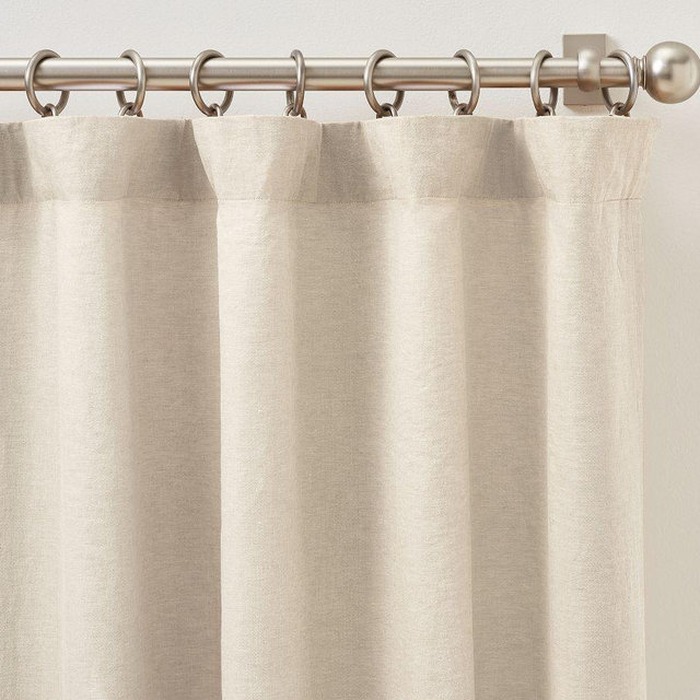 Belgian Flax Linen Blackout Curtain, Flax, 50" W x 108" L