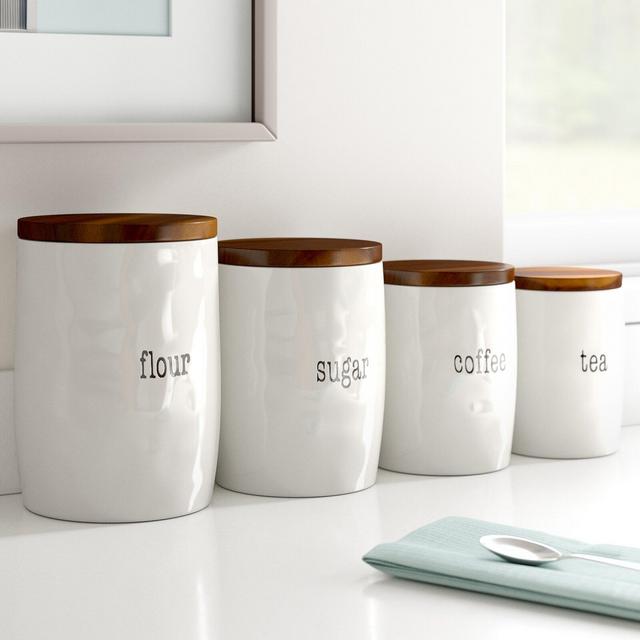 It's Just Words 4 Piece Kitchen Canister Set