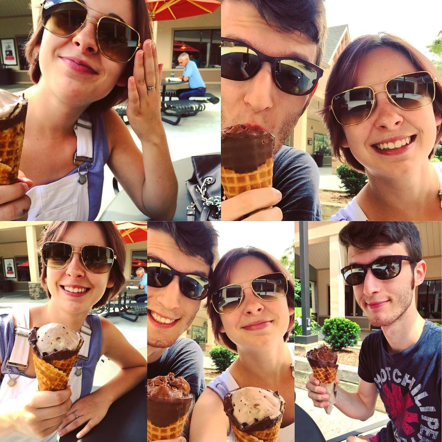 August 13, 2016: Our first week at The Villiage of Meadowview. We celebrated by getting ice cream in Blowing Rock!