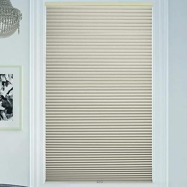 BlindsAvenue Cellular Honeycomb Cordless Shade, 9/16" Single Cell, Light Filtering, Fawn, Size: 39" W x 72" H