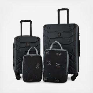 Wrangler 4-Piece Expandable Rolling Hardside Luggage Set
