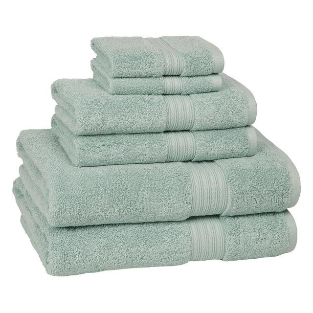 6pc Signature Solid Bath Towel Set Aqua - Cassadecor