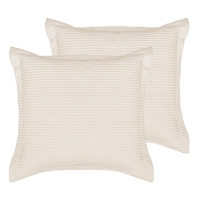 Cloud Waffle Undyed Cream Euro Sham set of 2 - Levtex Home