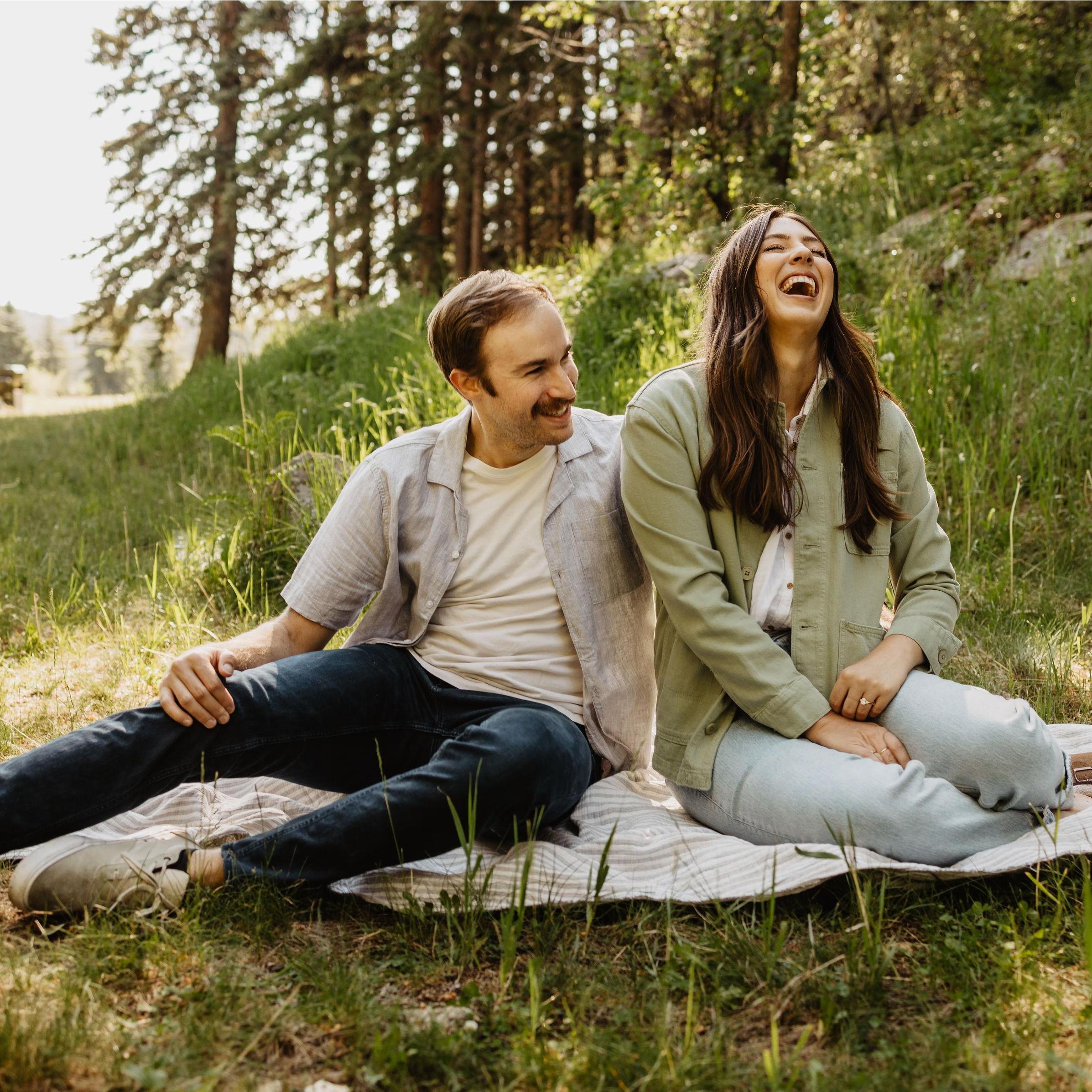 Laughing because of how inflexible Brandon's legs were. Evergreen, Colorado 2022