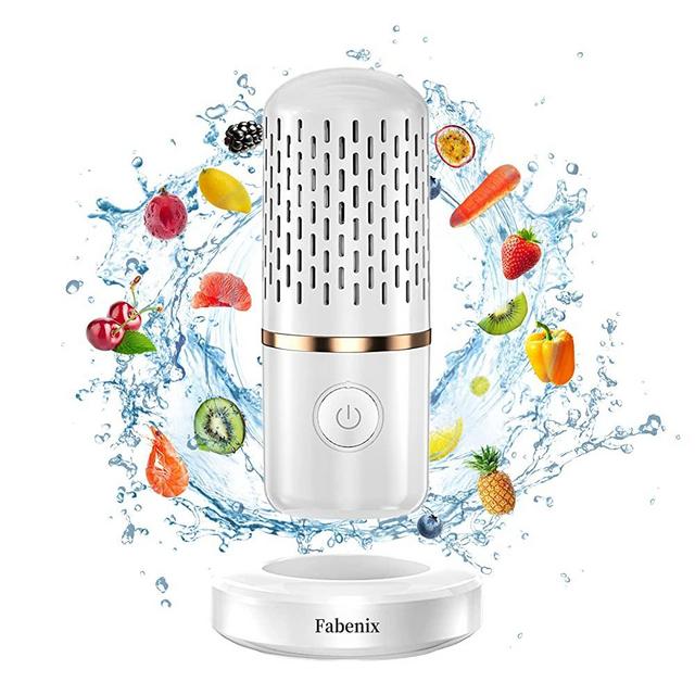Fabenix Fruit and Vegetable Cleaning Machine, Fruit and Vegetable Cleaner, USB Wireless Food Purifier, Cleaner Device for Washing Fruits, Vegetables, Rice, Meat and Tableware (White)