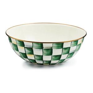 Emerald Check Enamel Everyday Bowl