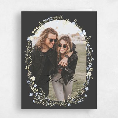 Dark Charcoal, Black Wedding Thank You - Papillon Photo
