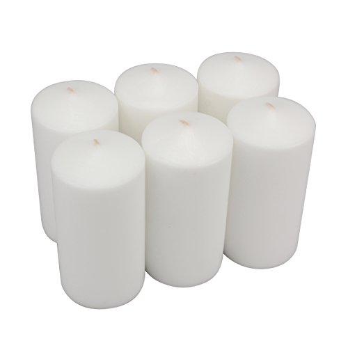 Stonebriar Tall 3x6 Inch Unscented Pillar Candles, 3x6, White