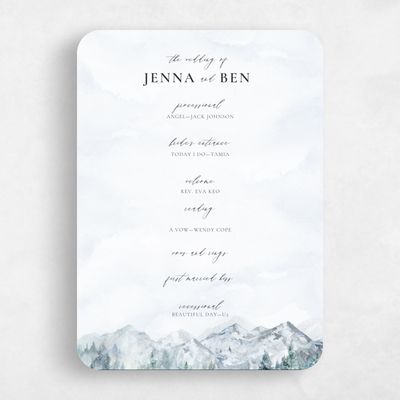 Grey Rounded Wedding Program - Avalon
