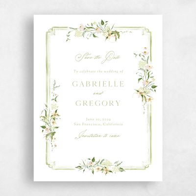 Soft Moss, Green Wedding Save the Date - Erica Portrait