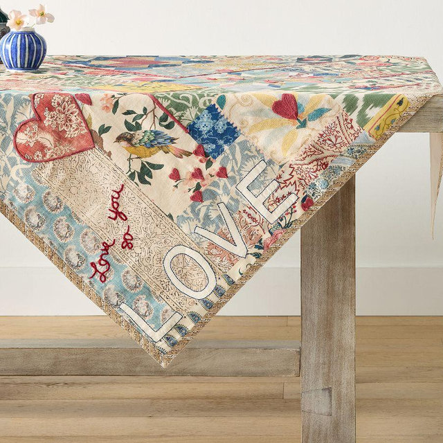 Devin Embroidered Table Throw - Multi