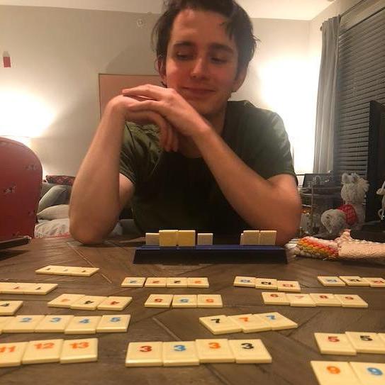 Playing our favorite game, Rummikub!