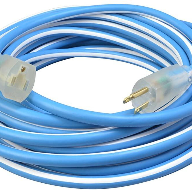 Southwire 1638SW0061 12/3 50' SJEOW Supreme Extension Cord, Blue/White, 50ft