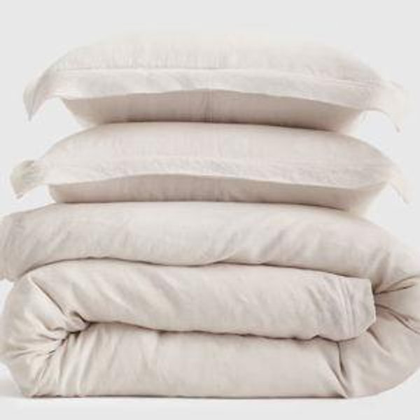 Linen Duvet Cover Set - Sand - King