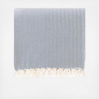 Herringbone Weave Ecru Blanket