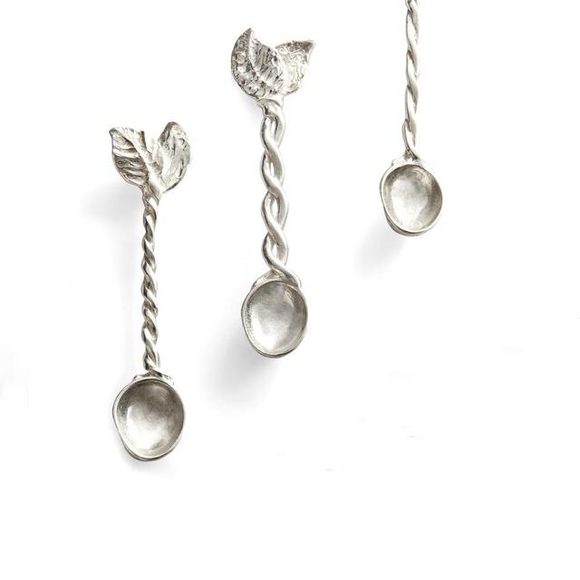 Foglie Coffee Spoons in Silver