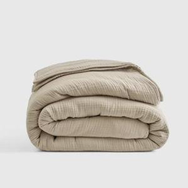 Organic Airy Gauze Quilt | Quince in Dune