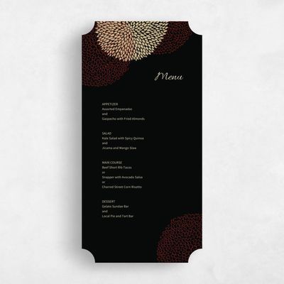 Black Ticket Wedding Menu - Mikasa