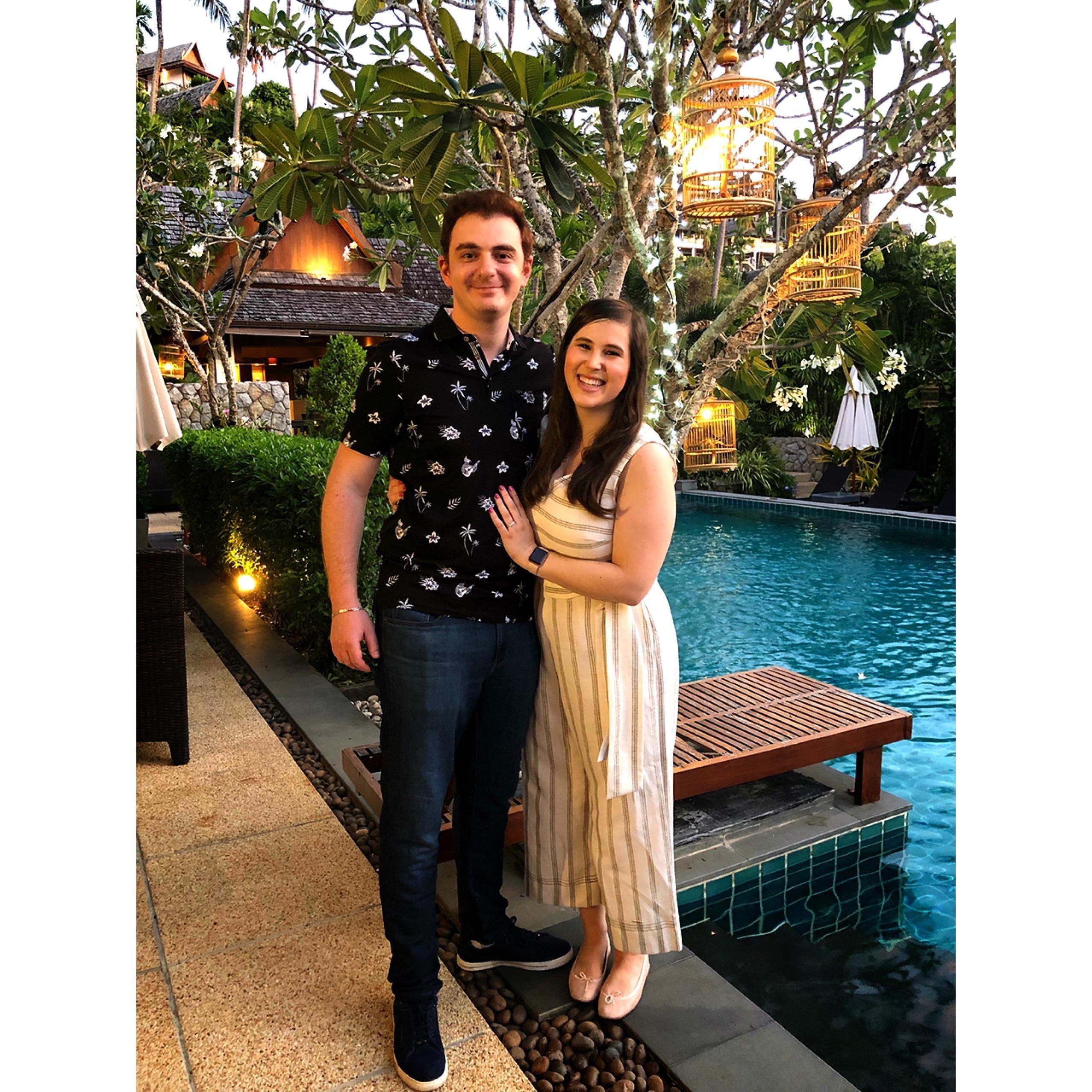 This picture was taken a few minutes after we got engaged at our hotel in Phuket, Thailand